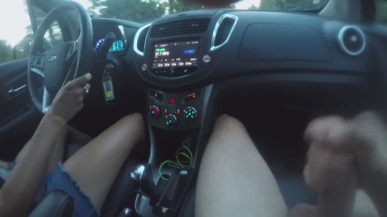 Big Dick Car Cum Cumshot Handjob POV Public gif