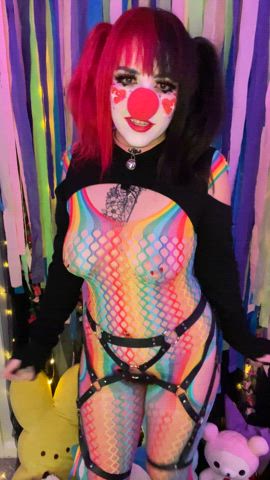 boobs clown clown girl cute onlyfans solo teen tits gif