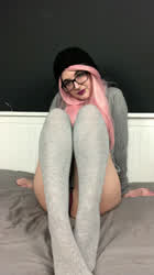 Alt Feet Feet Fetish Gamer Girl Glasses Goth Hairy Pussy Panties Stockings gif