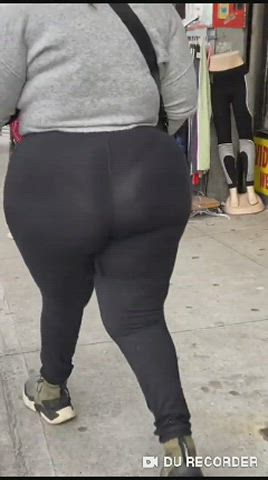 Ass BBW Big Ass Booty Jiggling Leggings See Through Clothing Thick gif