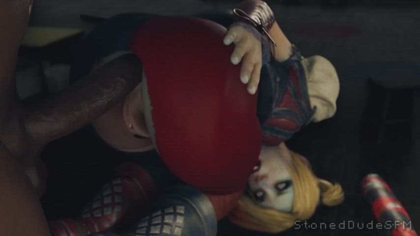 3d anal animation big ass big dick doggystyle harley quinn rule34 gif