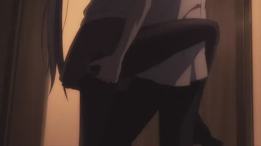 animation anime brother cunnilingus hentai kissing pantyhose sister gif