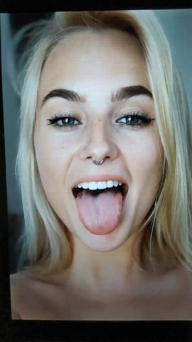 blonde celebrity cum cumshot facial teen tribute gif