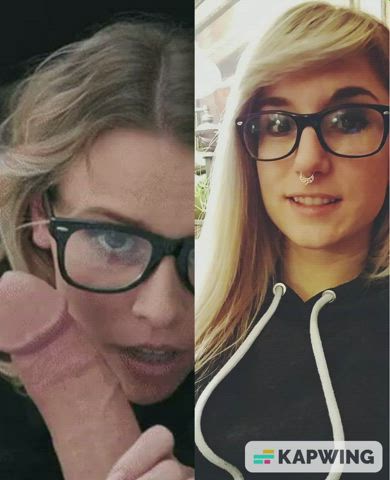 BabeCock Blonde Blowjob Emo Fetish Gamer Girl Glasses gif