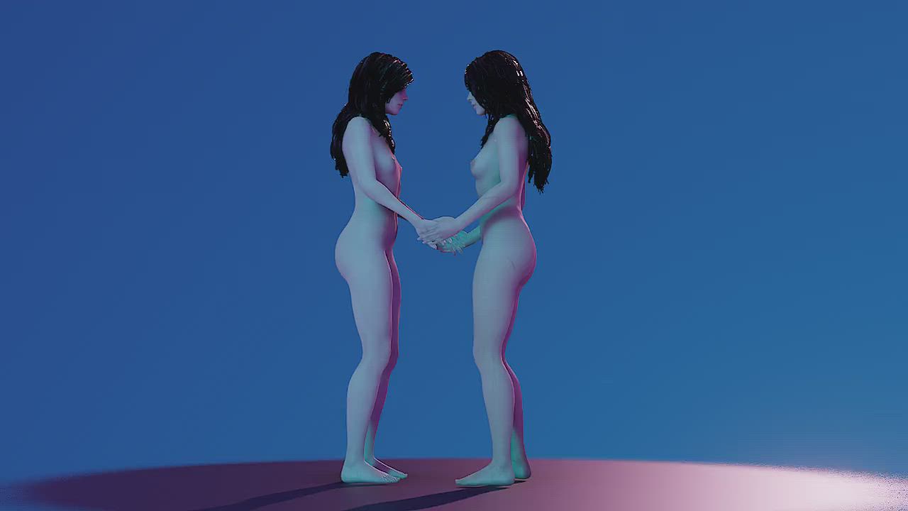 Brunette Lesbian Romantic gif