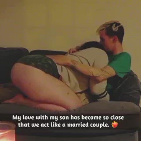 big ass kiss kissing milf mom real couple romantic son step-mom step-son gif