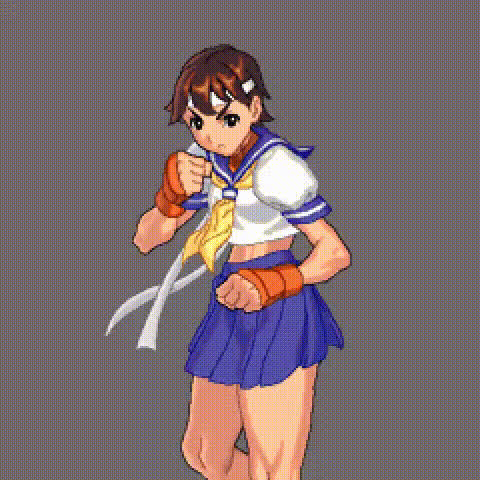 Animation Bouncing Japanese Muscular Girl Schoolgirl Shorts Upskirt gif