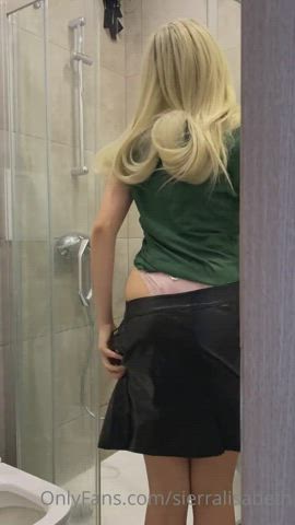 Bathroom Big Tits Blonde Boobs Solo Undressing Wet gif