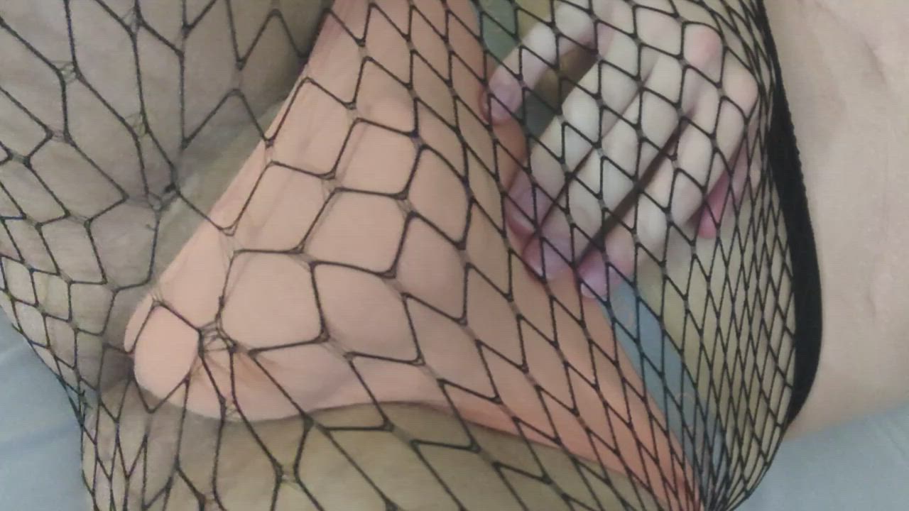 Crossdressing Fishnet Masturbating Panties gif