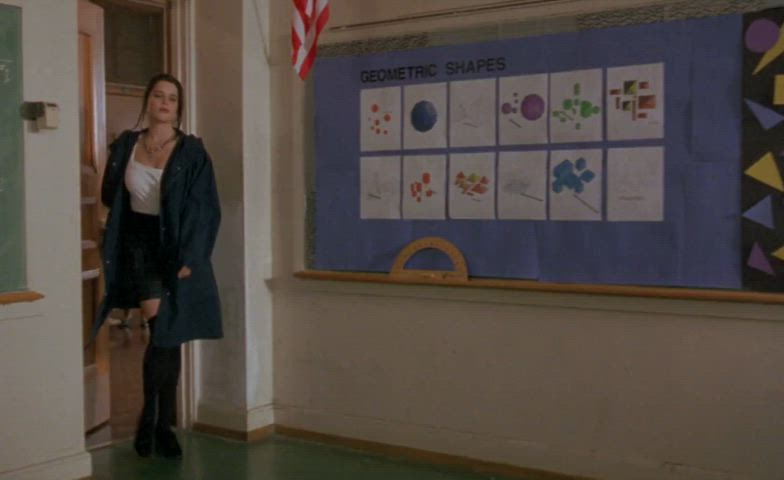 celebrity female neve campbell schoolgirl socks gif