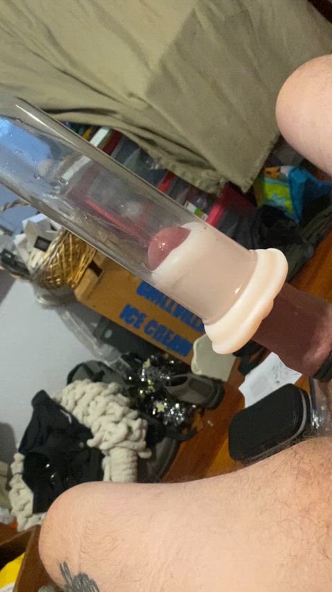 Using my pump to pull my cum out