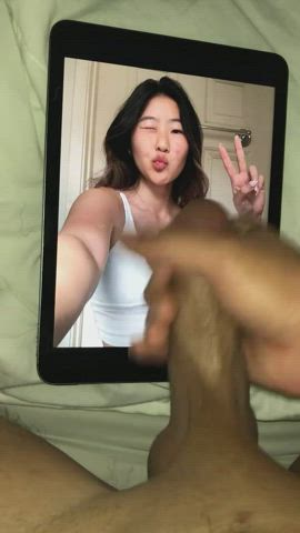 asian cum cumshot korean tribbing tribute gif