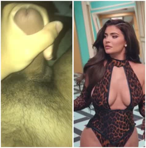 Kylie can’t stop herself from looking at my hard cock jerking to her