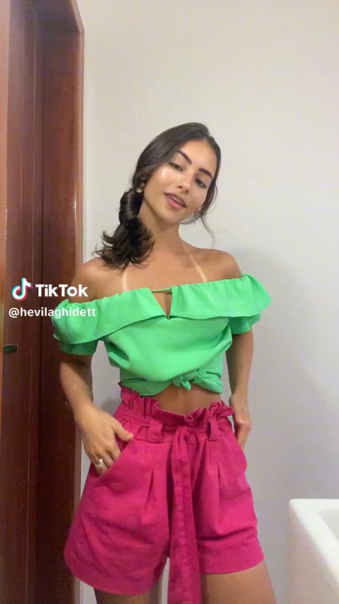 18 years old brazilian fitness latina tanlines tiktok gif