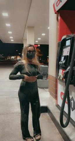Flashing at the gas station! ?