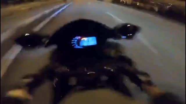 Lady Biker got a case of the speed wobbles Video 1/2