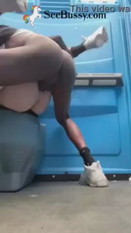 anal bbc bareback bathroom gay interracial legs up outdoor gif