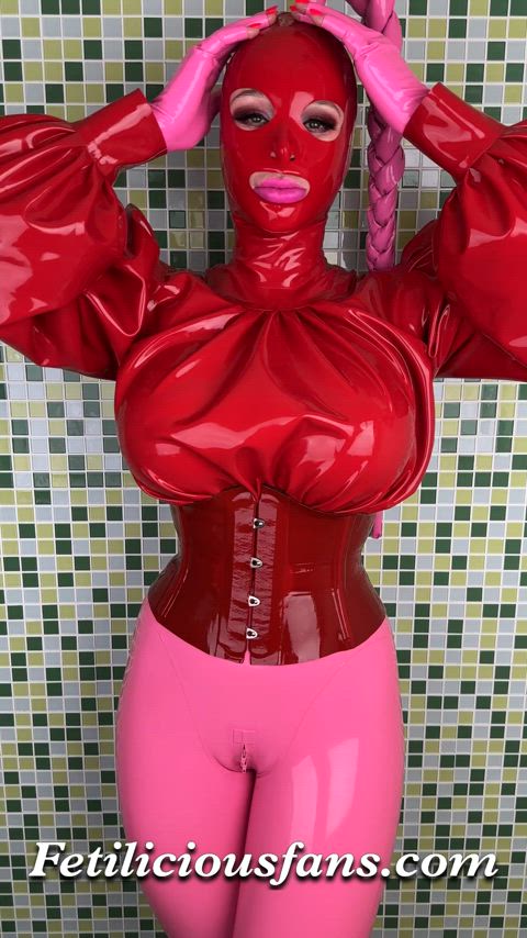 big tits corset doll fake lips latex latex gloves lips pussy lips rubber sex doll