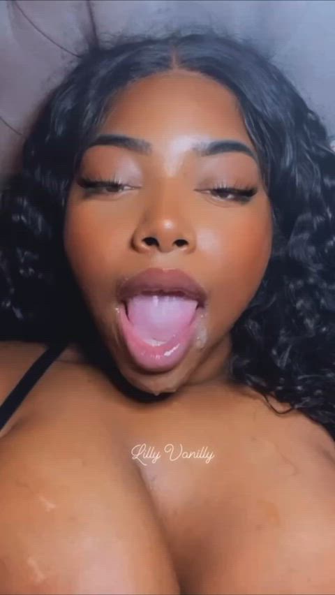 ebony long tongue tongue tongue fetish gif