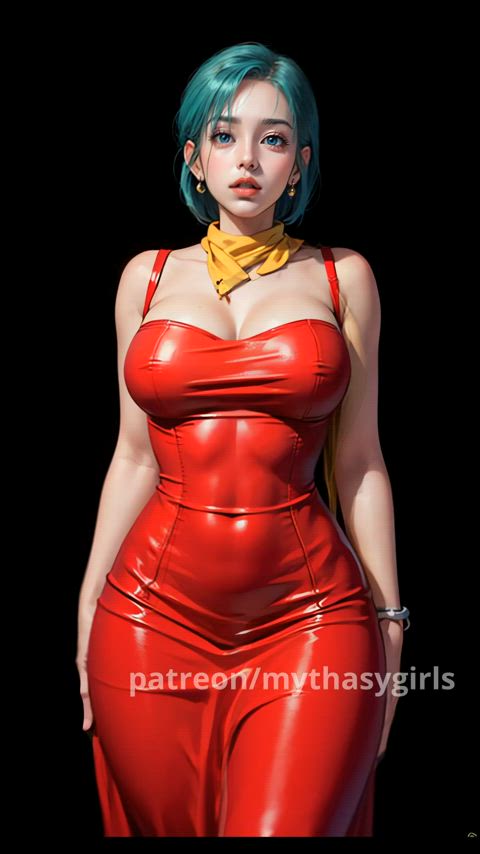 animation anime bulma blue hair gif