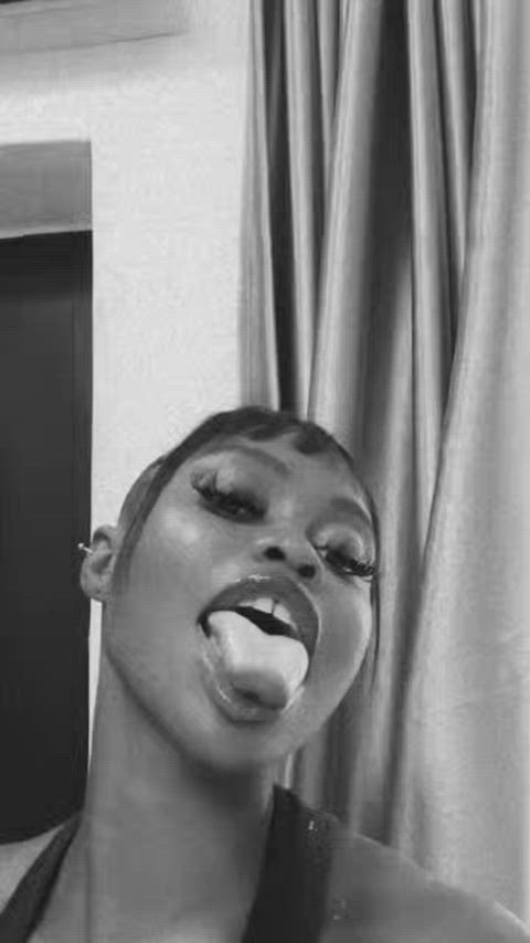 babe ebony long tongue tongue tongue fetish gif