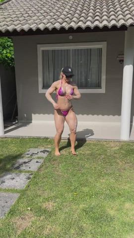 Bikini Bodybuilder Brazilian Dancing Fitness Latina Muscular Girl gif