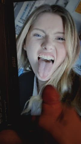 blonde blue eyes cum cumshot teen tribute gif