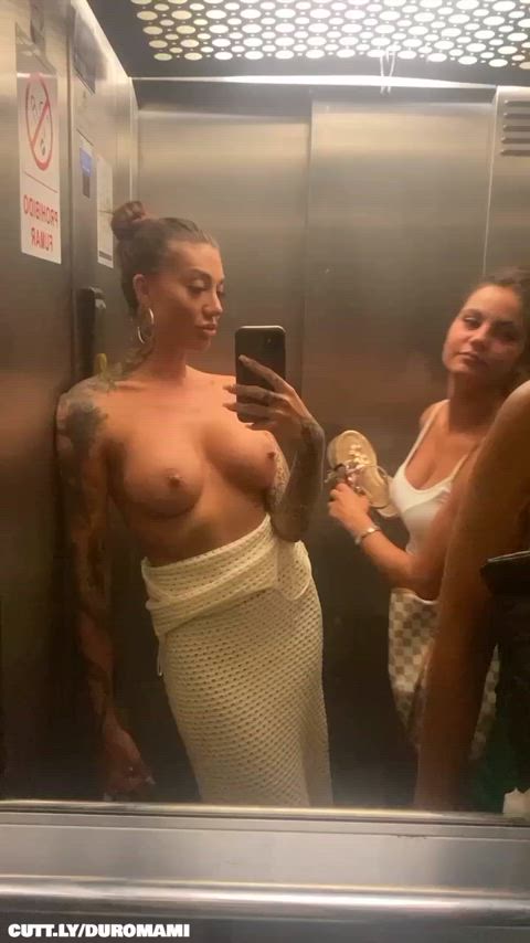 amateur big tits elevator flashing friends girls lesbians public topless r/nsfwfunny