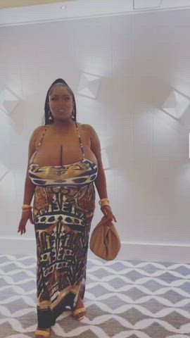 BBW Big Ass Big Tits Busty Dress Ebony Huge Tits Jiggling Maserati XXX Porn GIF by