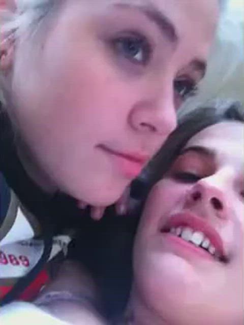 girlfriends kissing lesbians gif