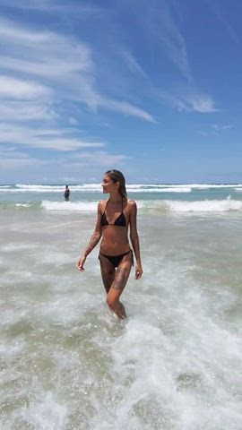Beach Bikini Blonde Brazilian Tattoo gif