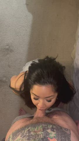 Blowjob CFNM Deepthroat Filipina Hands Free Interracial MILF Sucking Thick gif