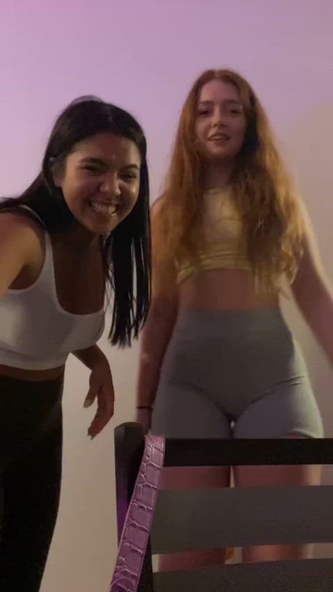 asian ass big ass clothed clothing friends redhead teen tiktok gif