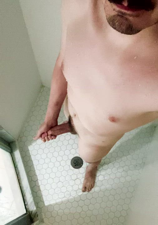 Stroking a fat rod in the shower for you