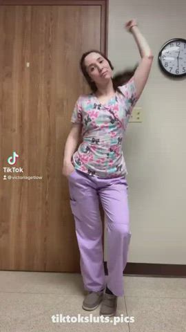 Anal Ass Brunette Masturbating Nurse Riding Small Tits TikTok Toy gif