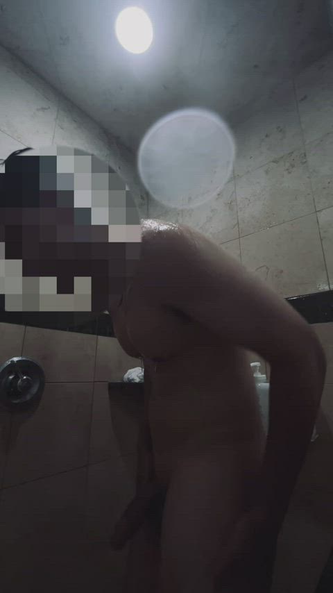big dick exhibitionist shower gif