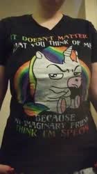 Like my Unicorn Shirt? ? [Titty Drop]
