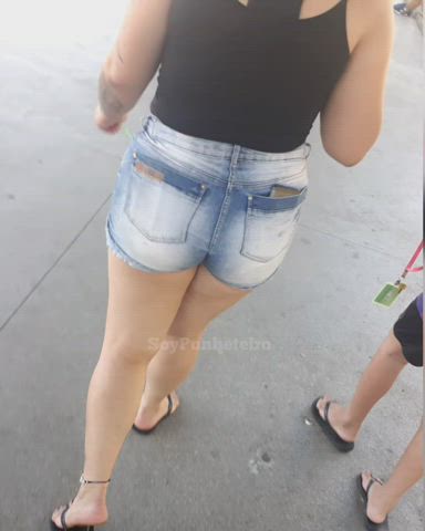 big ass booty candid fetish jeans shorts tight voyeur gif