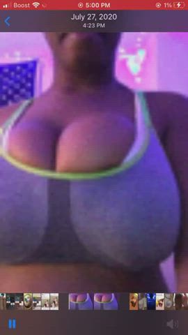 Big Tits Ebony Flashing gif