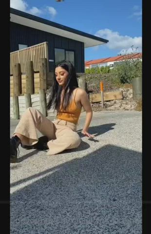 flashing public tits gif