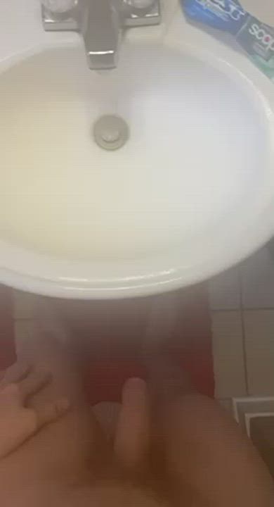 20 Years Old Amateur Bathroom Big Dick gif