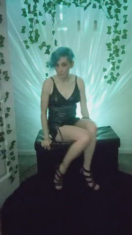 heels leather pussy gif