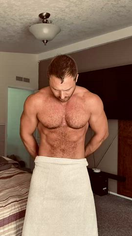 Fresh out of the shower.