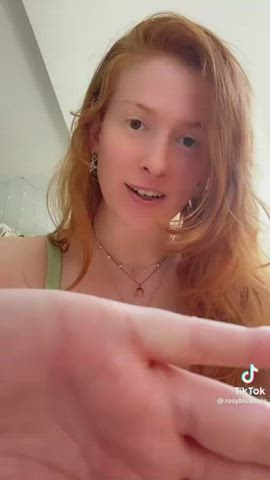 big tits cleavage redhead gif