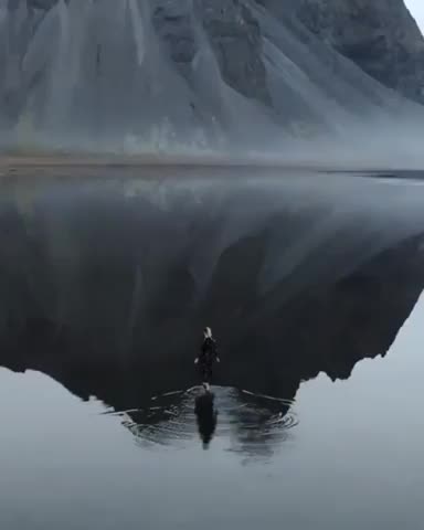 Walking on the water Stokksnes, Iceland