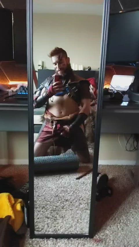 cosplay leather male solo gif