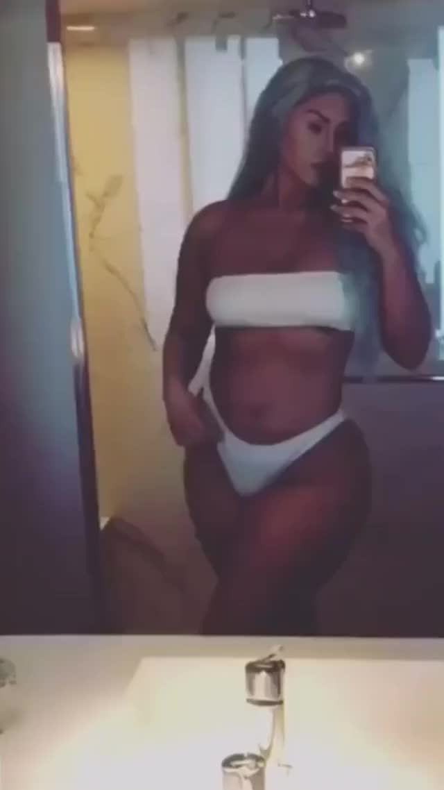 Sophie Eloise in sexy white bikini with dyed hair