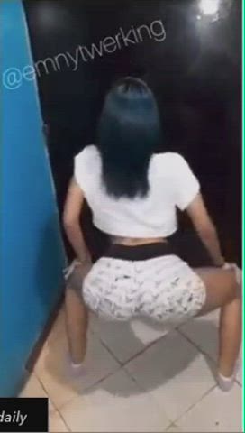 ass booty dancing latina shorts teen tribute twerking white girl gif