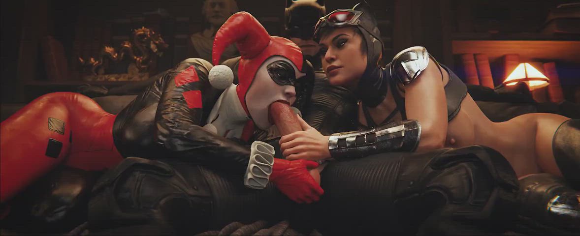 blowjob double blowjob harley quinn gif