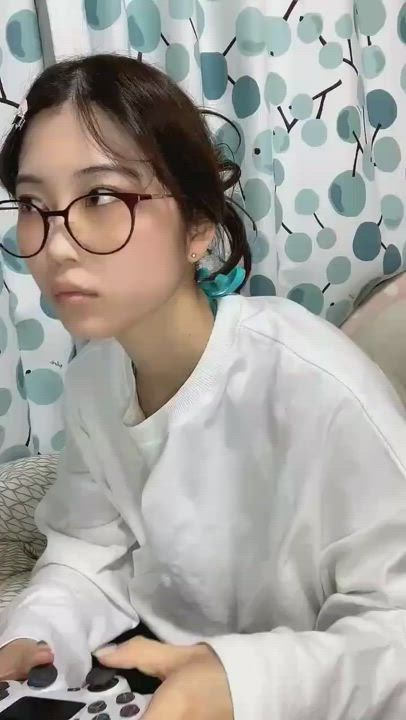 Asian Boobs Glasses gif